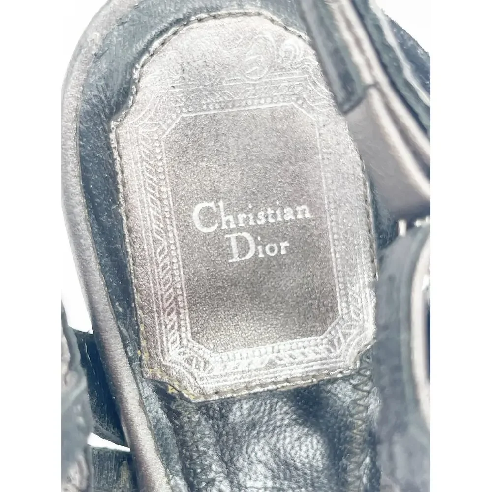 Dior Fall 2009 Runway Galliano Gunmetal Black Studded Caged Sandals EU 36.5
